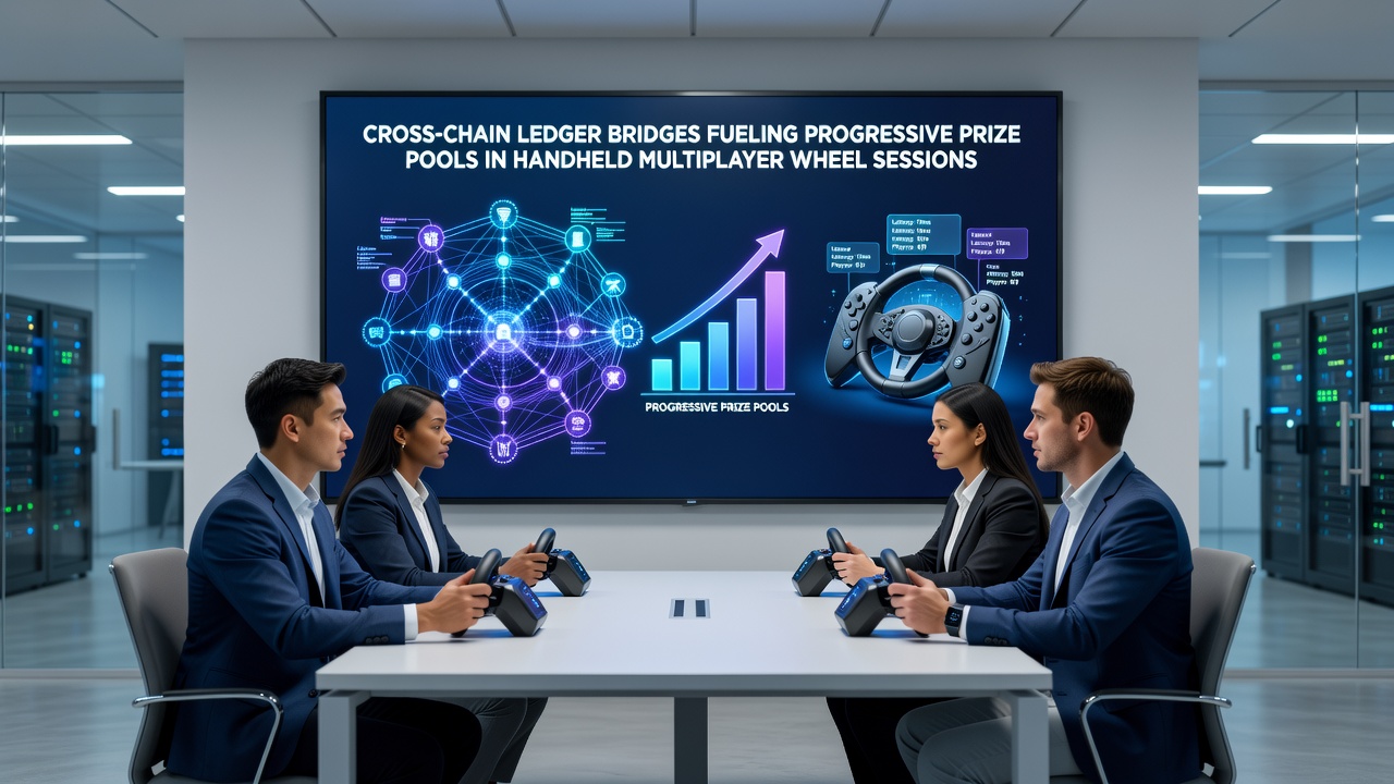 Visualisierung progressiver Preispools die durch Cross-Chain-Verbindungen in mobilen Rad-Sessions gespeist werden