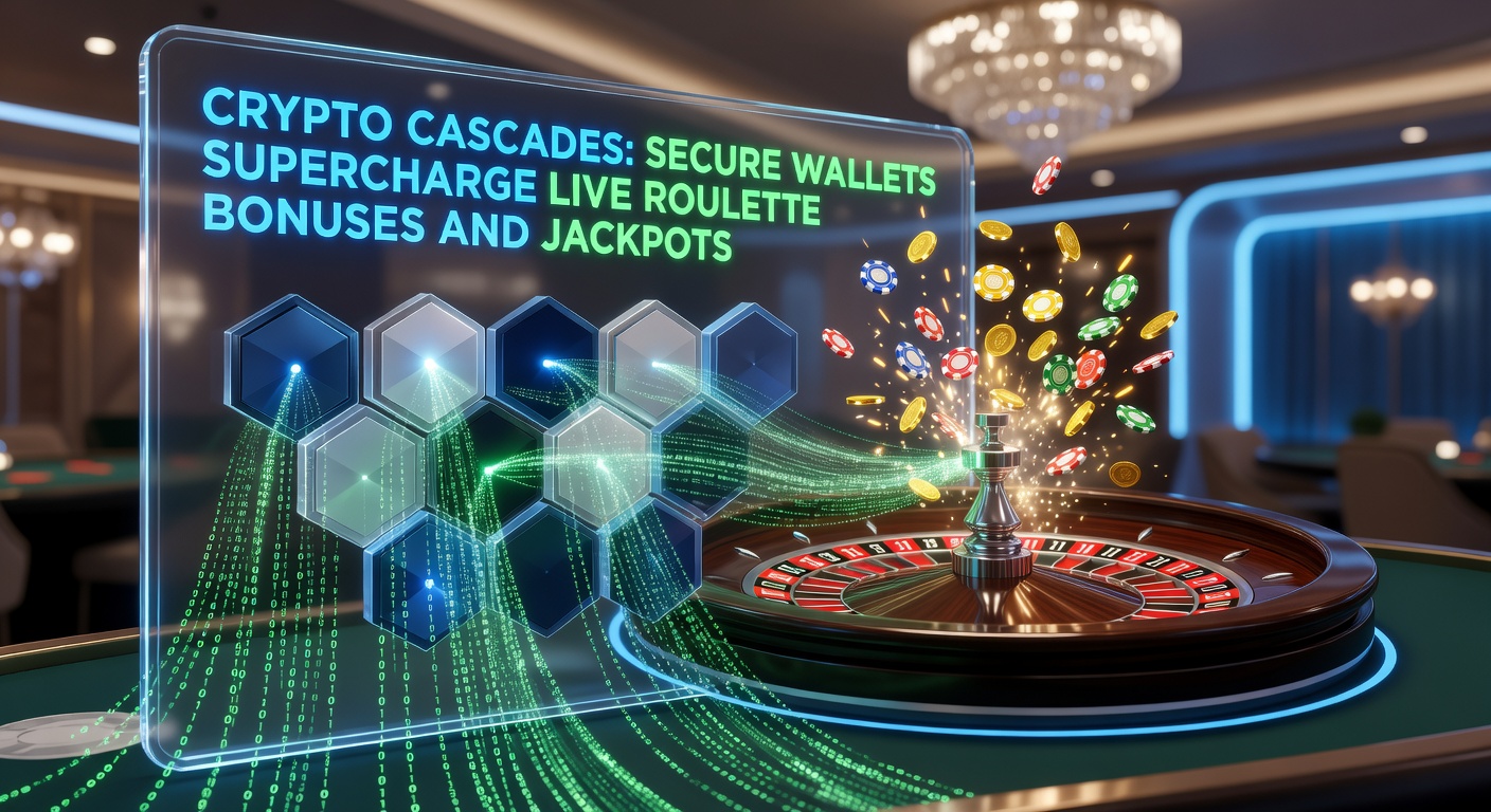 Live-Roulette-Tisch mit Krypto-Wallet-Integration, wo Boni als Kaskaden visualisiert werden und ein Jackpot-Meter ansteigt