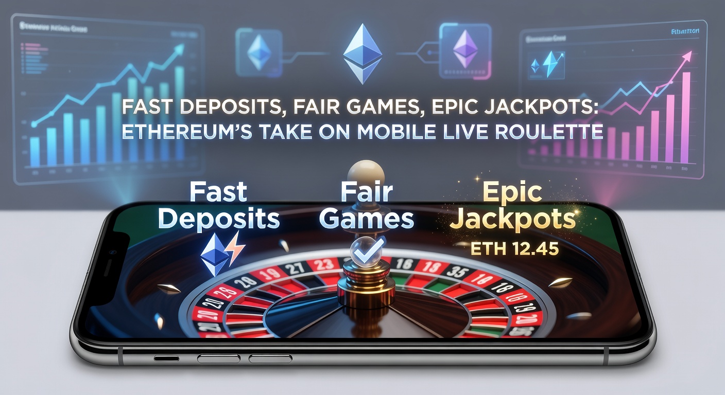 Ethereum-Blockchain-Diagramm mit Live-Roulette-Jackpot-Explosion und mobilen Wallets im Vordergrund