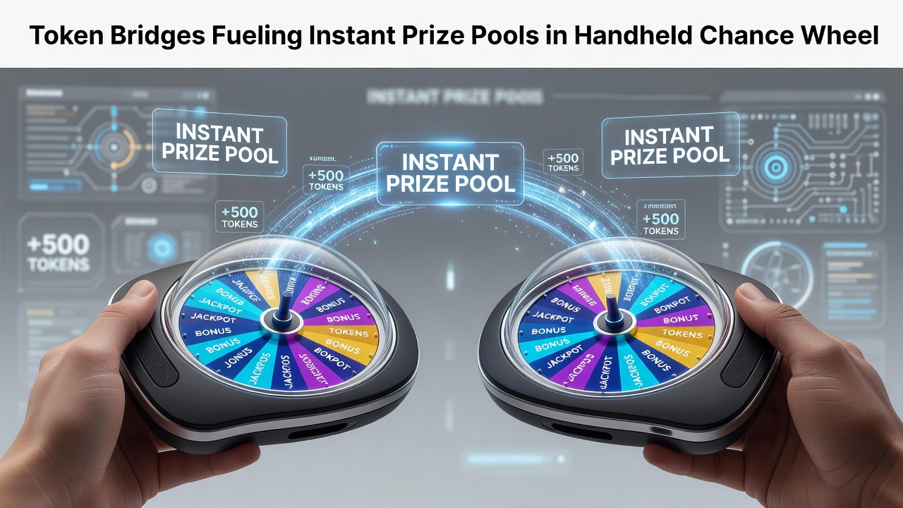 Darstellung von Token-Brücken zwischen Blockchain-Netzwerken und mobilen Roulette-Plattformen mit Preispool-Verteilungen