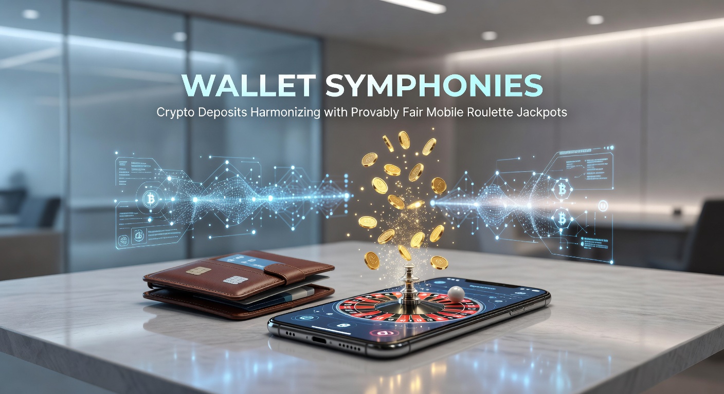 Smartphone-Bildschirm mit Roulette-Rad, explodierendem Jackpot und Wallet-Icon, das Crypto-Ströme in das Spiel leitet, unterstreichend Geschwindigkeit und Transparenz.