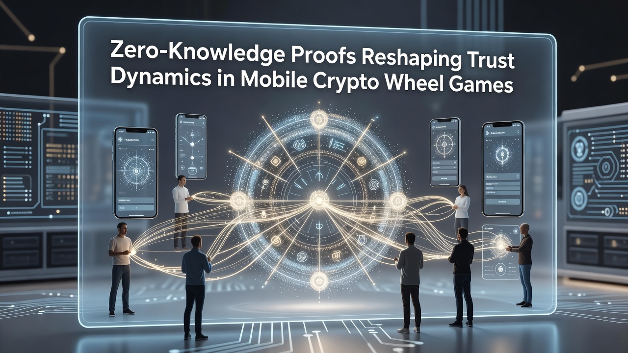 Illustration von Zero-Knowledge-Proofs in mobilen Krypto-Radspielen mit Blockchain-Elementen
